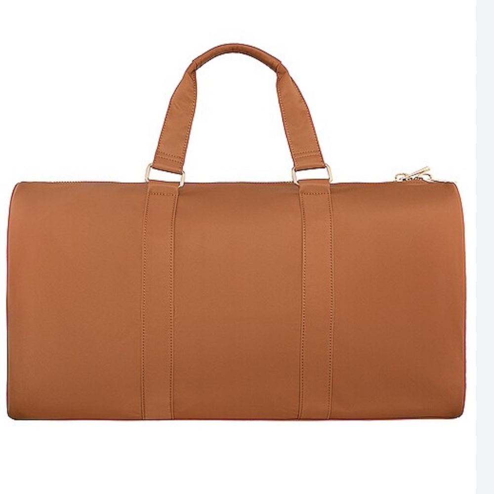 Stoney Clover Lane Classic Duffle Bag in Camel, Rare, leather look